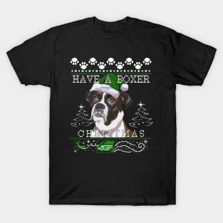 Flashy Brindle Boxer Dog Christmas Sweater T-Shirt